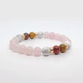 Love's Quiet Wisdom - Rose Quartz & White Howlite Bracelet 8mm