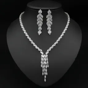 Luxy Moon Cubic Zirconia Wedding Jewelry Sets Necklaces For Women