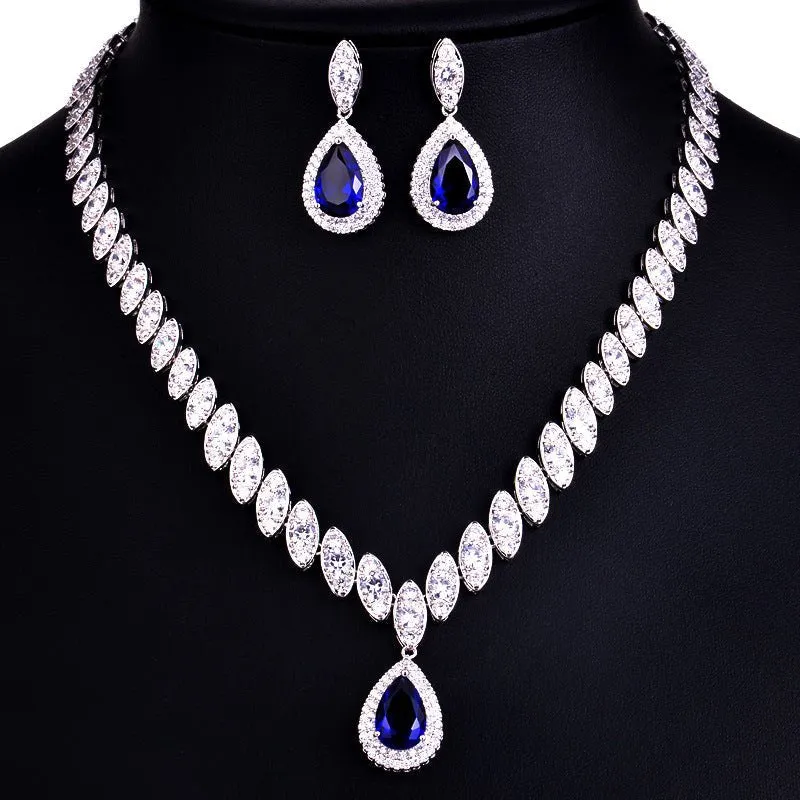 Luxy Moon Women Luxurious Cubic Zirconia Wedding Jewelry Sets