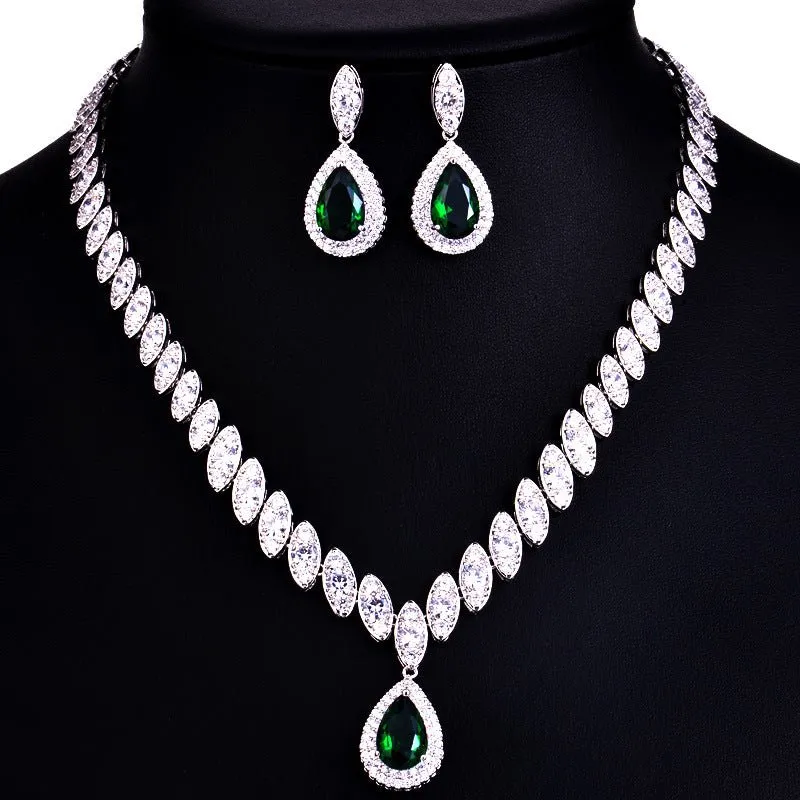 Luxy Moon Women Luxurious Cubic Zirconia Wedding Jewelry Sets