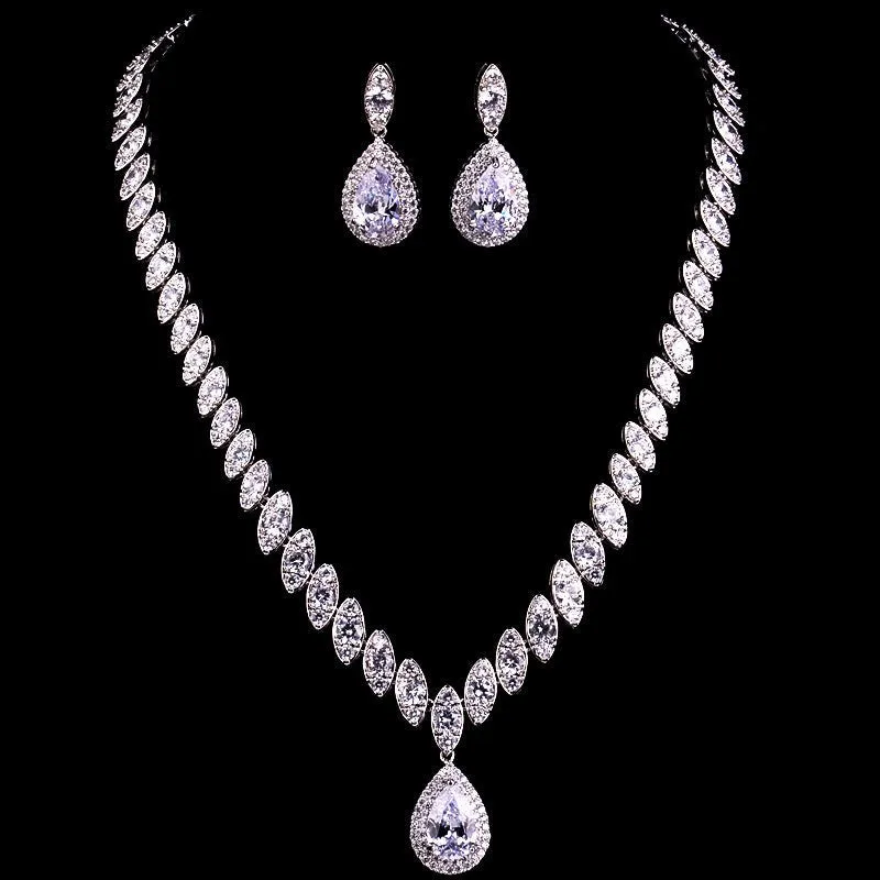 Luxy Moon Women Luxurious Cubic Zirconia Wedding Jewelry Sets