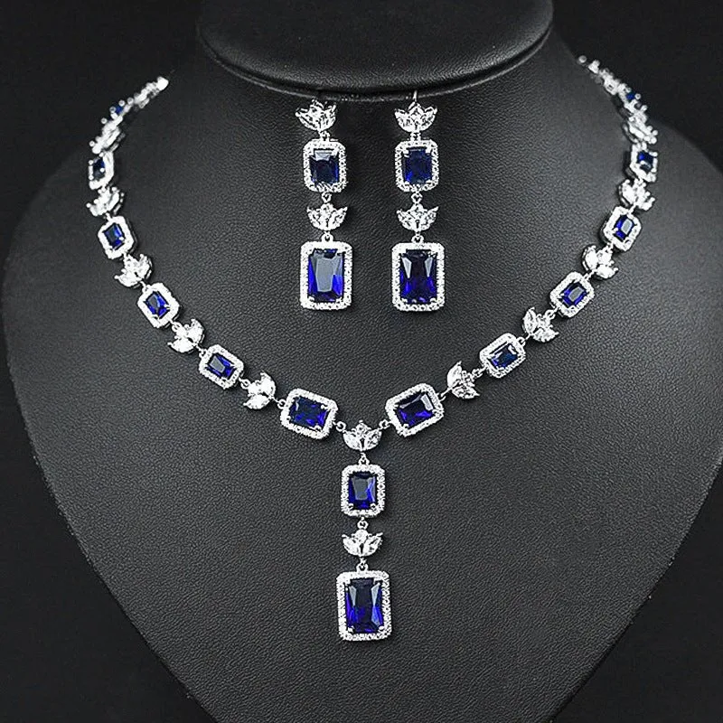 Luxy Moon Women Pendant Cubic Zirconia Wedding Jewelry Sets