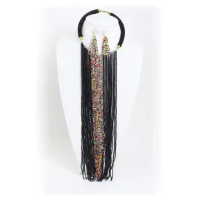 Maasai Multi-strand Long Beaded Choker Necklace