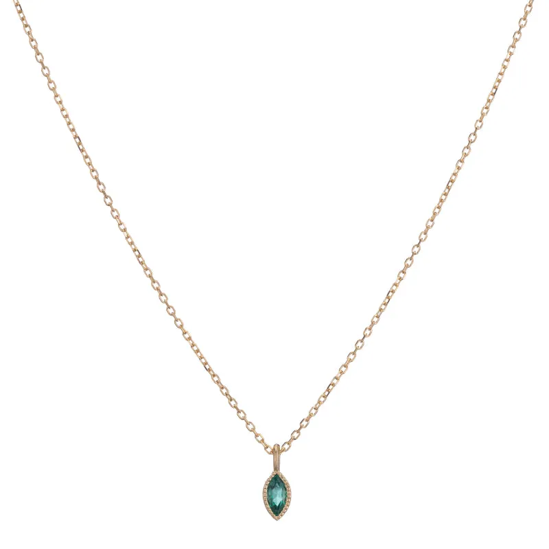 Marquise Emerald Wisp Necklace