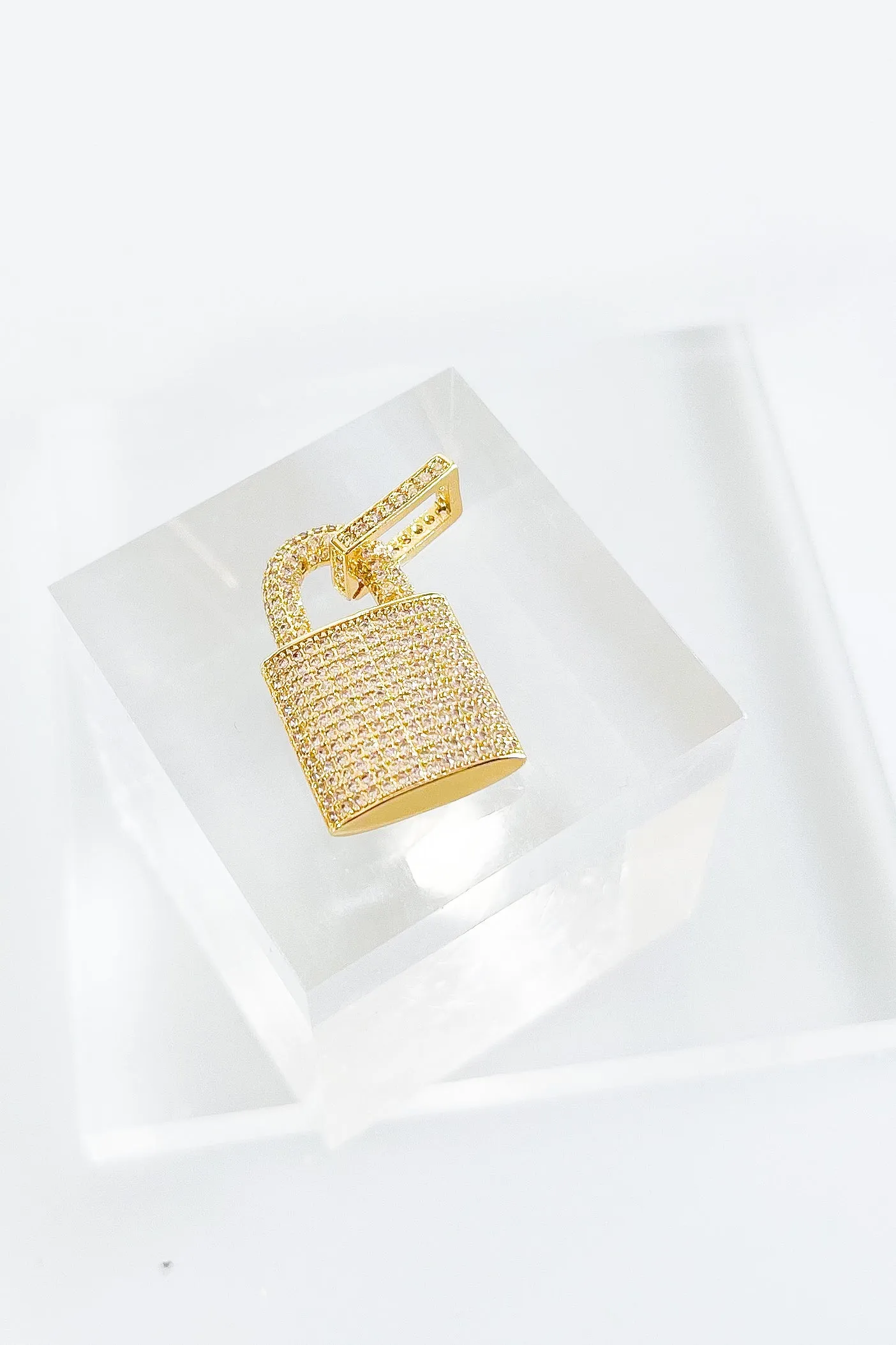 Micropave Padlock Pendant