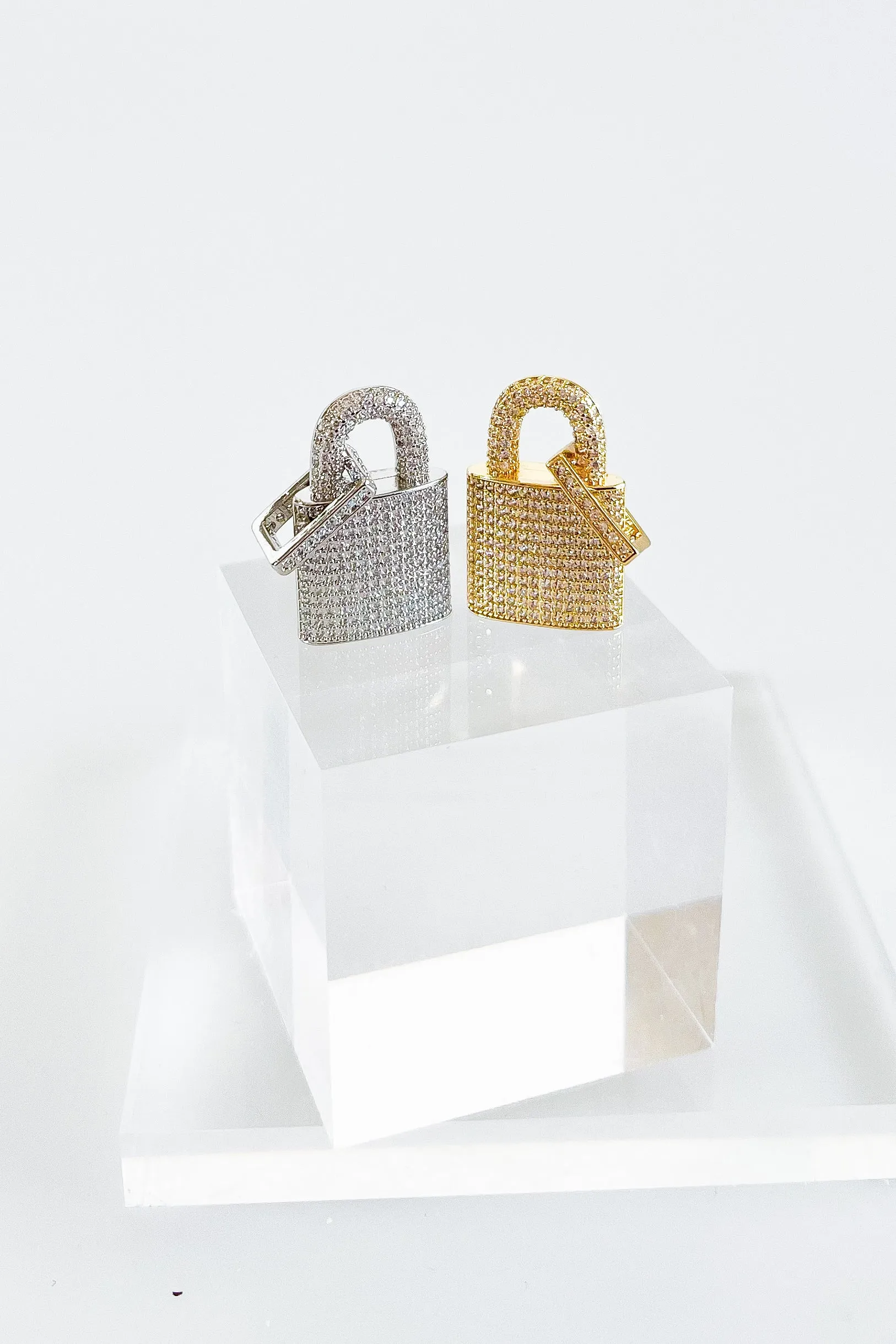 Micropave Padlock Pendant