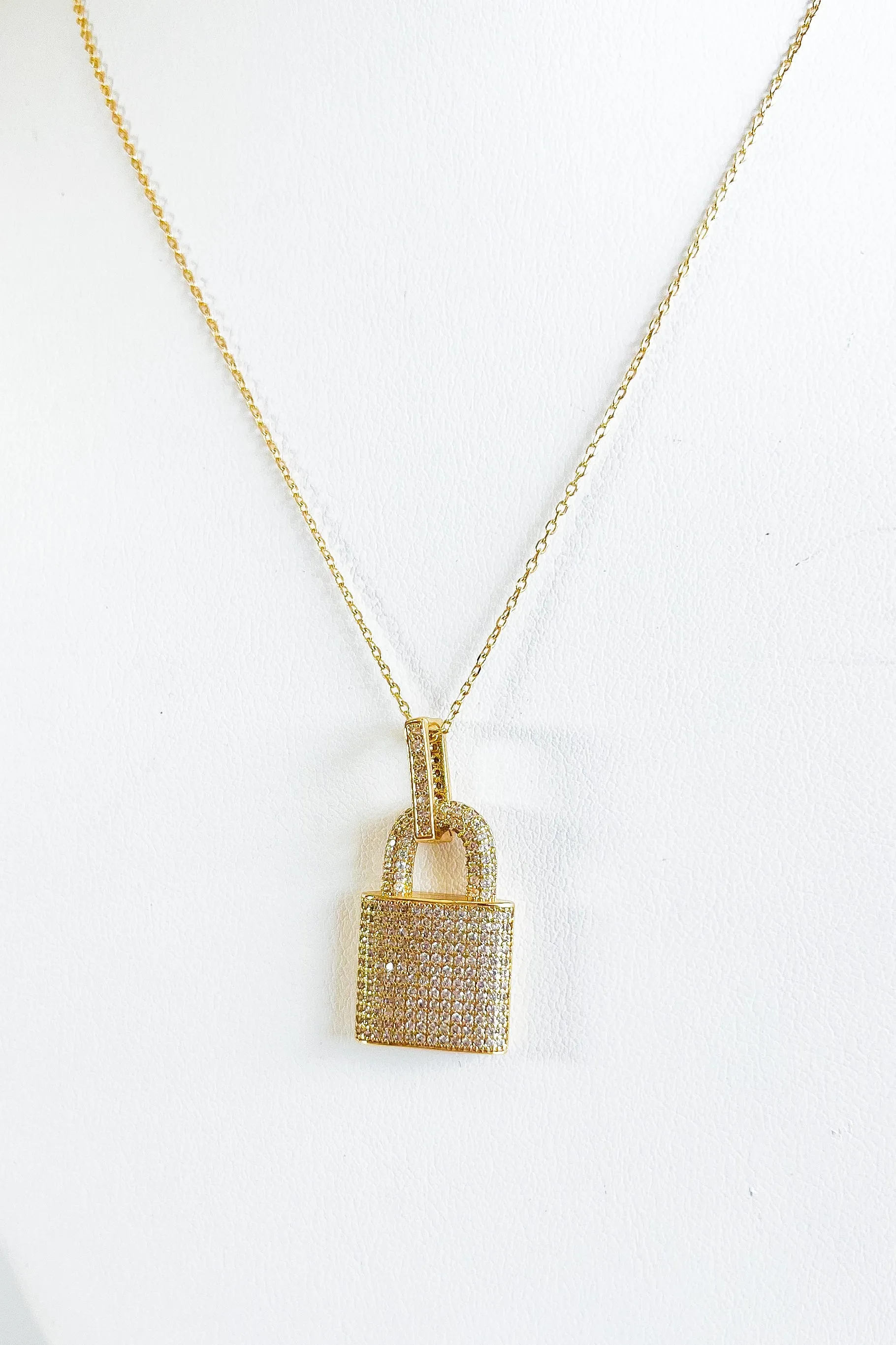 Micropave Padlock Pendant