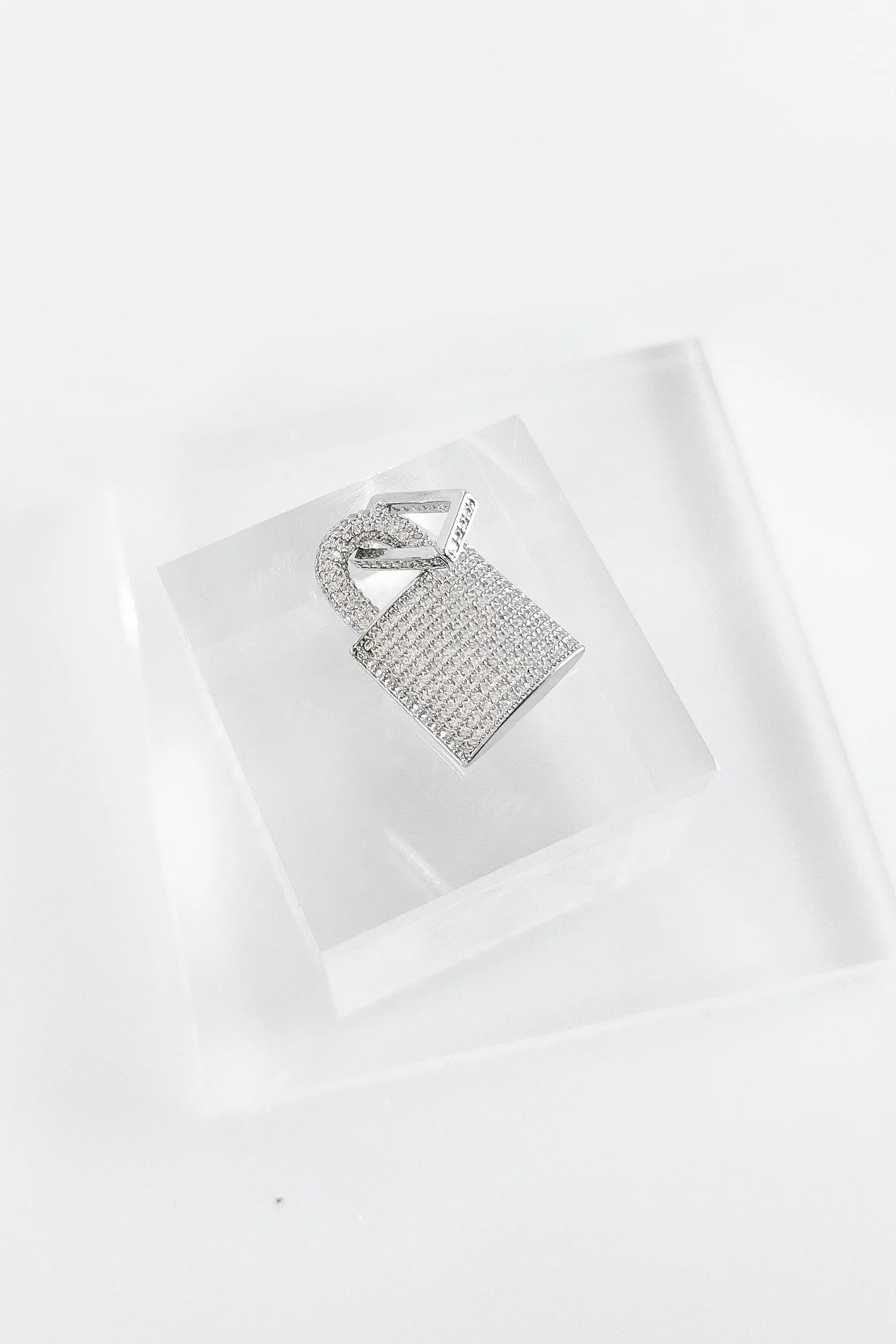 Micropave Padlock Pendant