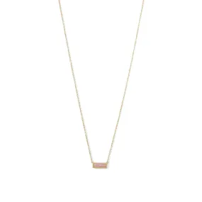 Mini Pink Opal Bar Necklace