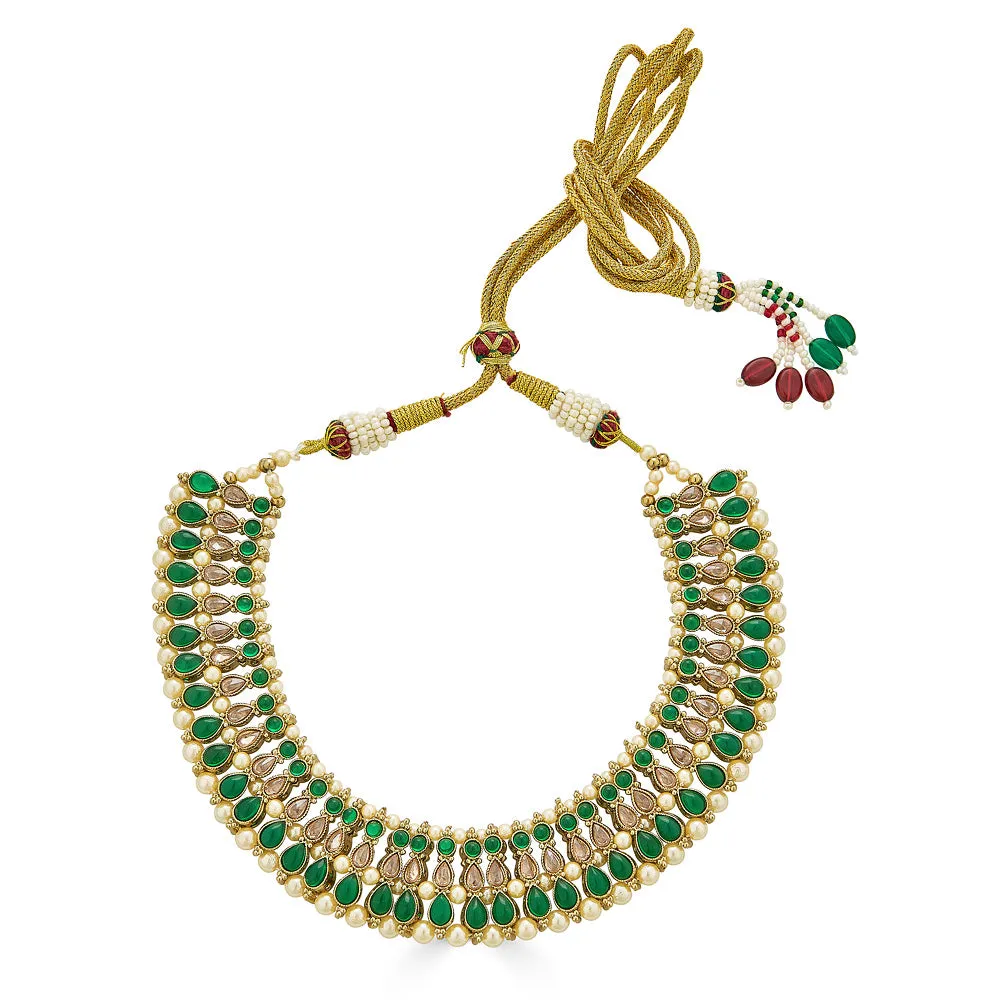 Monisha Necklace Set in Emerald