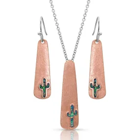 Montana Silversmiths Desert Sun Opal Cactus Jewelry Set