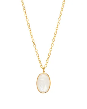 Moonstone Scarab Pendant Necklace