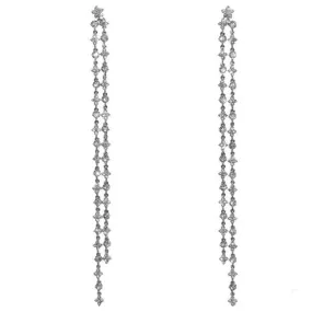 Mysta CZ Linear Chandelier Earrings | 200mm