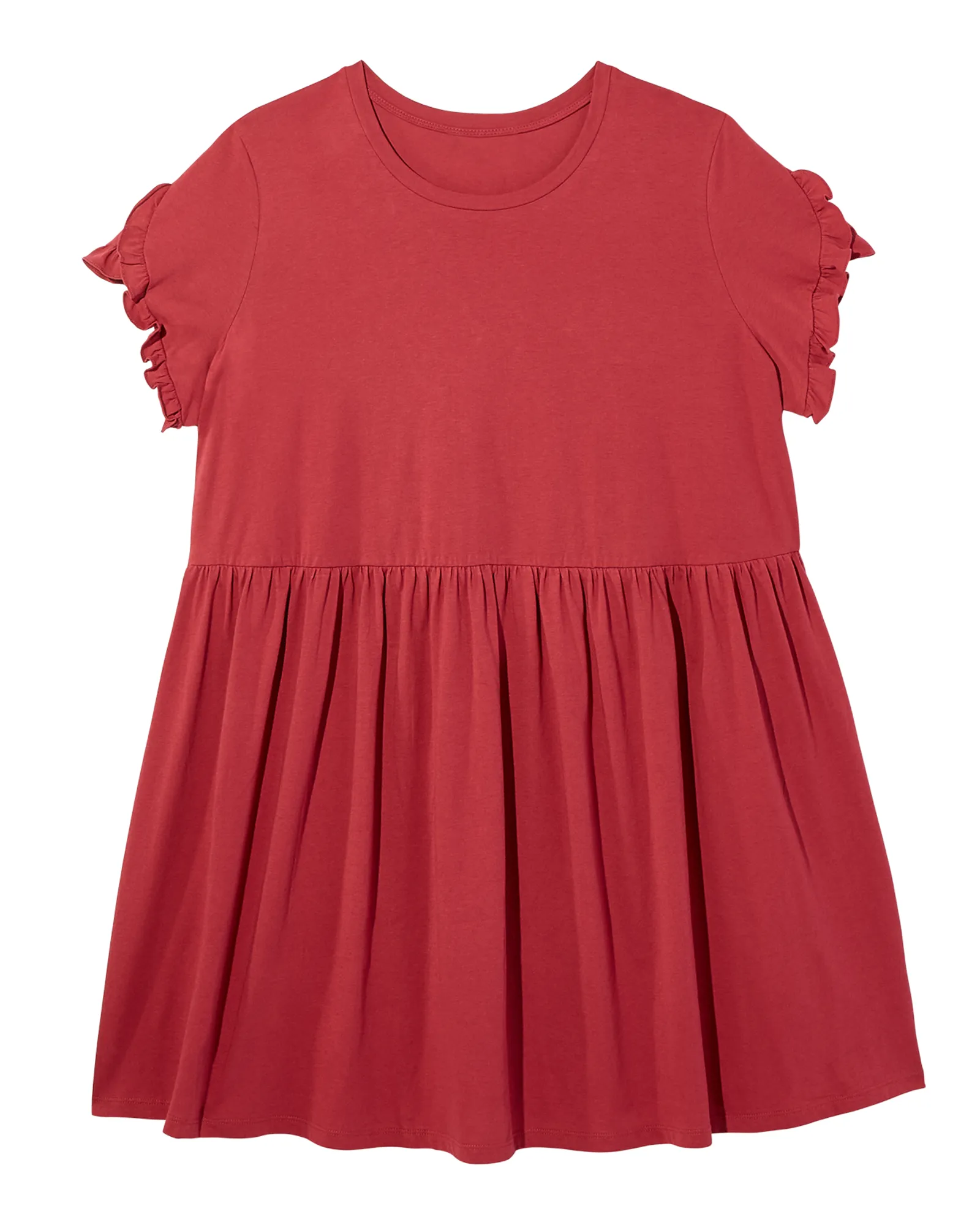 Nantucket Short Ruffle Sleeve Baby Doll Dress | Magenta