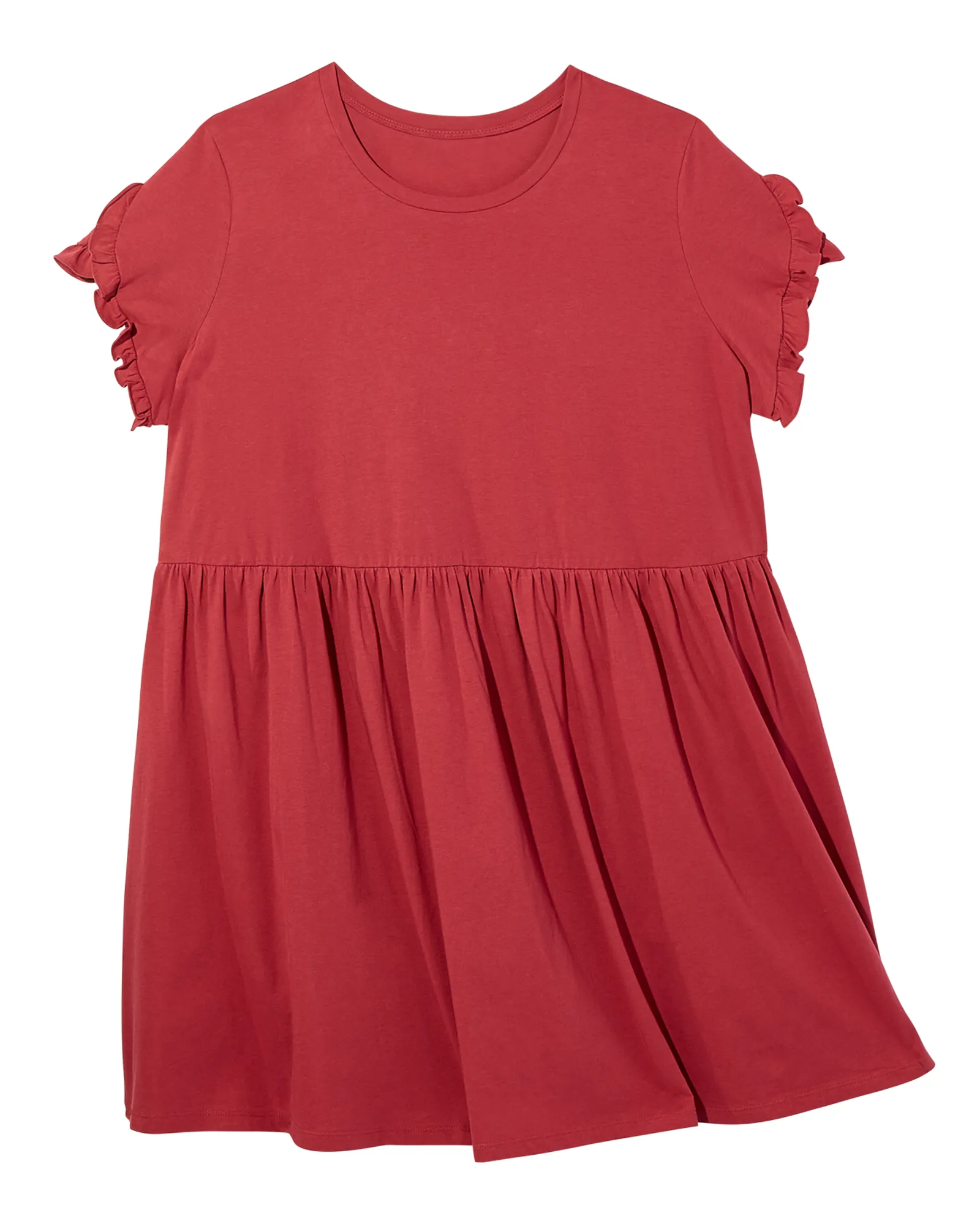 Nantucket Short Ruffle Sleeve Baby Doll Dress | Magenta