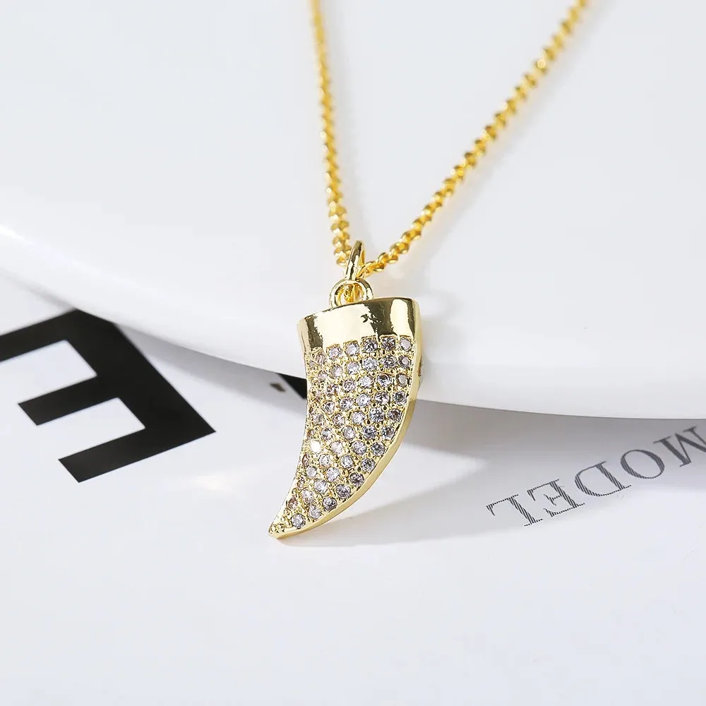 New Geometric Multi Style Micro Inlaid Zircon Gold Plated Copper Men And Women Fashion Pendant Necklace Wholesale Gifts