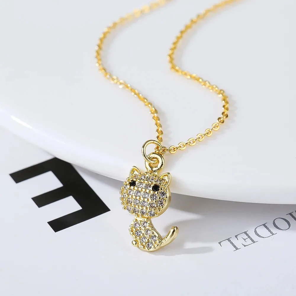 New Geometric Multi Style Micro Inlaid Zircon Gold Plated Copper Men And Women Fashion Pendant Necklace Wholesale Gifts