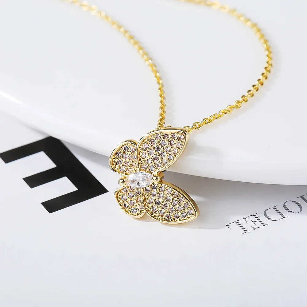 New Geometric Multi Style Micro Inlaid Zircon Gold Plated Copper Men And Women Fashion Pendant Necklace Wholesale Gifts