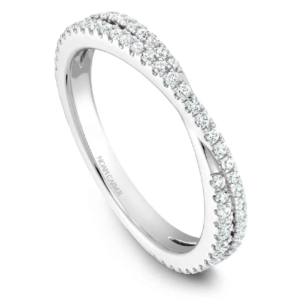 Noam Carver Criss-Cross Diamond Wedding Band in White Gold