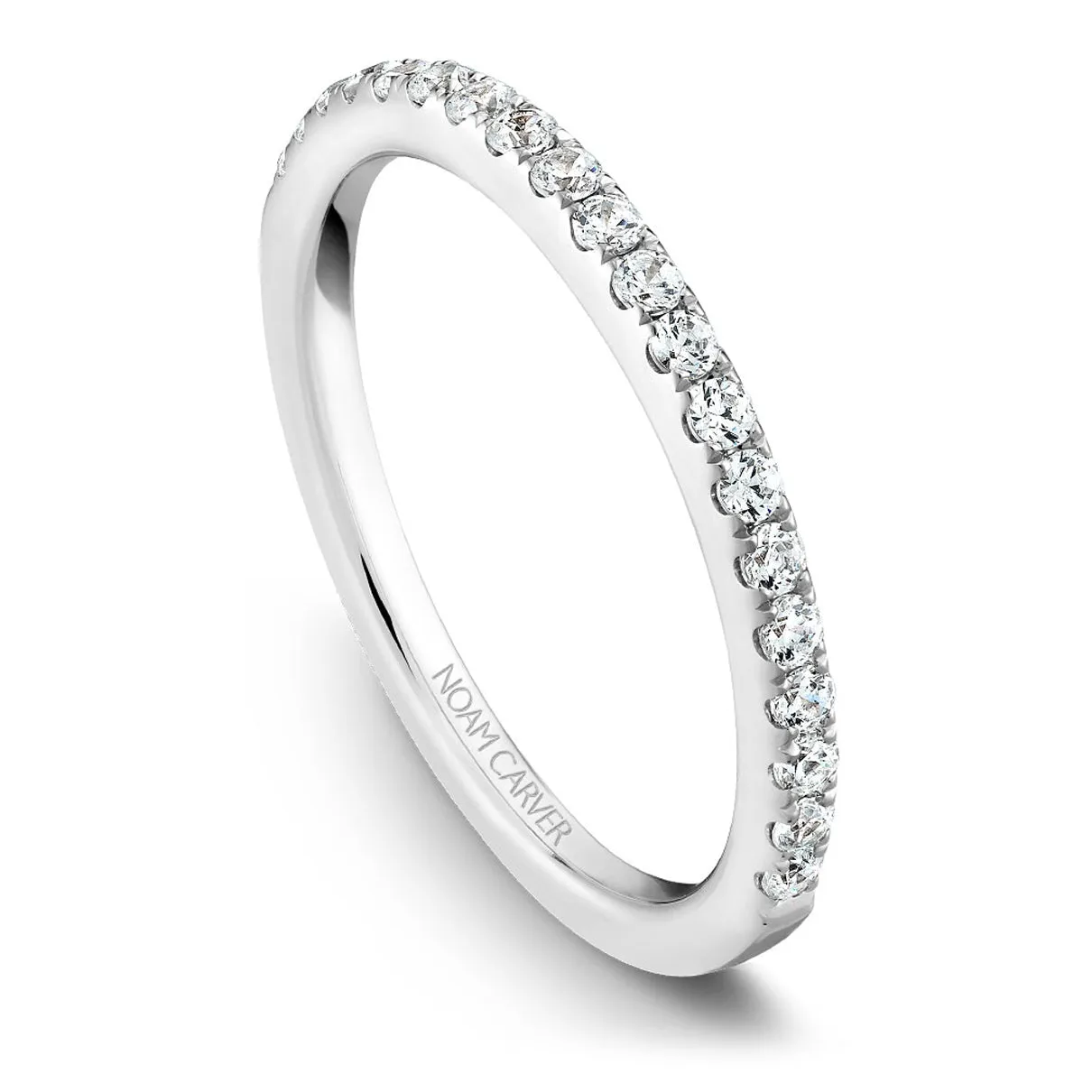 Noam Carver Thin Diamond Wedding Band in White Gold