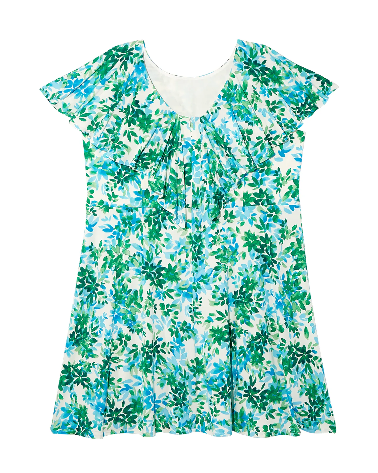 Nora Floral Print Dress | Kelly Green / White