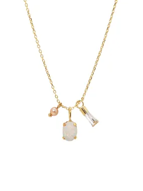 Opal & Pearl Charm Necklace