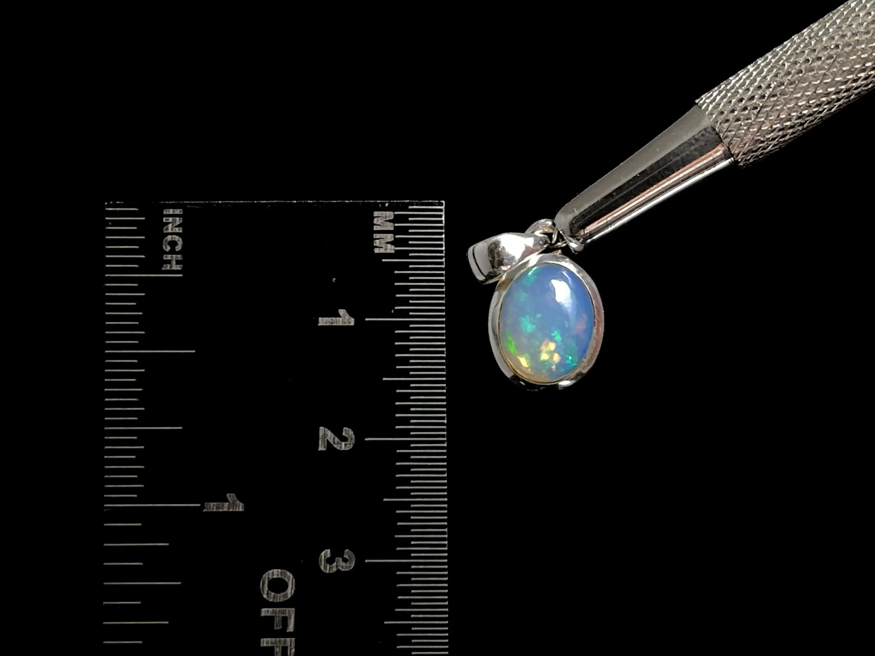 OPAL Pendant - Sterling Silver, 8x10mm Oval Cabochon - Opal Necklace, Birthstone Necklace, Opal Jewelry, Welo Opal, 49042