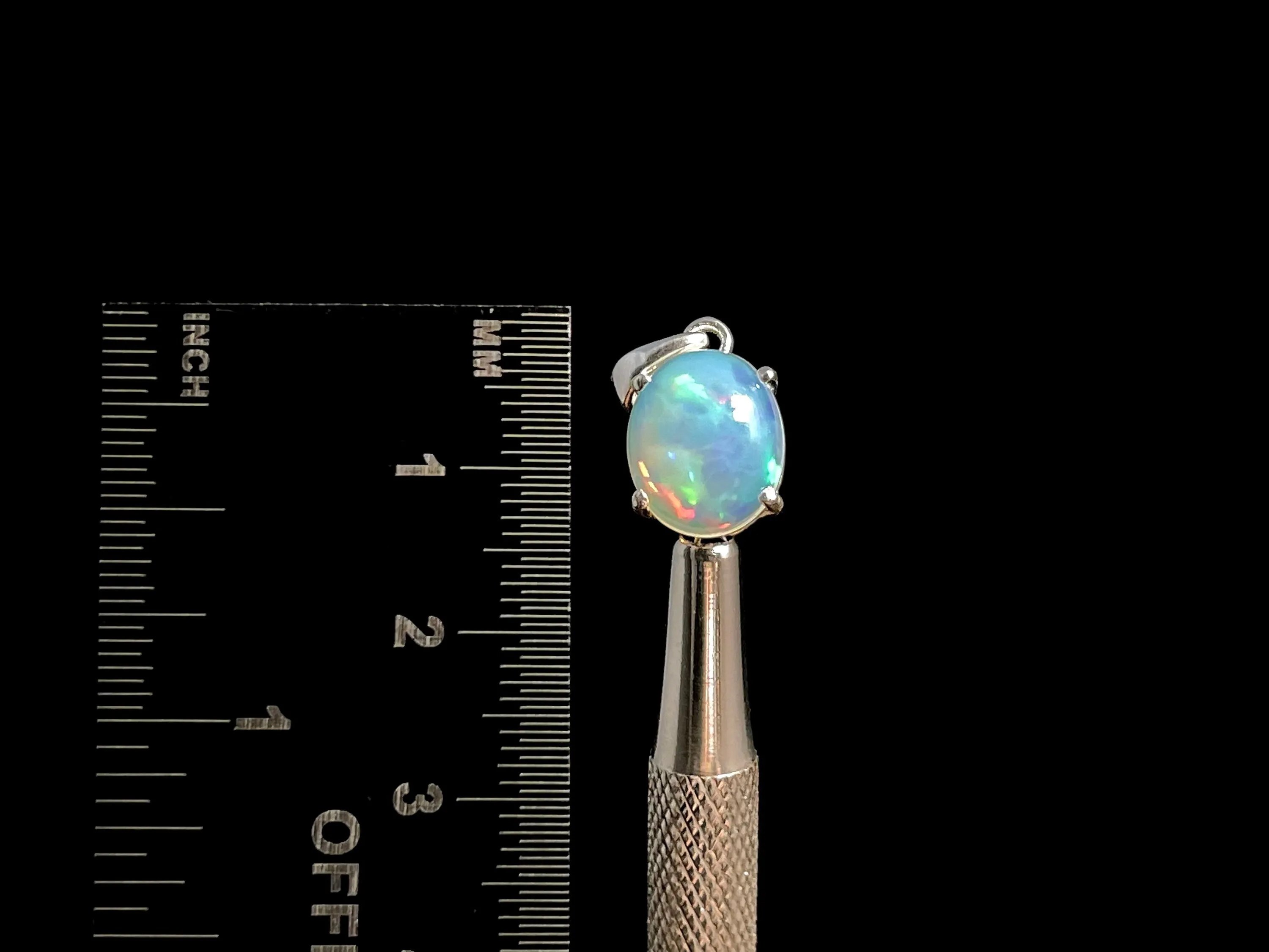 OPAL Pendant - Sterling Silver, 9x11mm Oval Cabochon - Opal Necklace, Birthstone Necklace, Opal Jewelry, Welo Opal, 49024