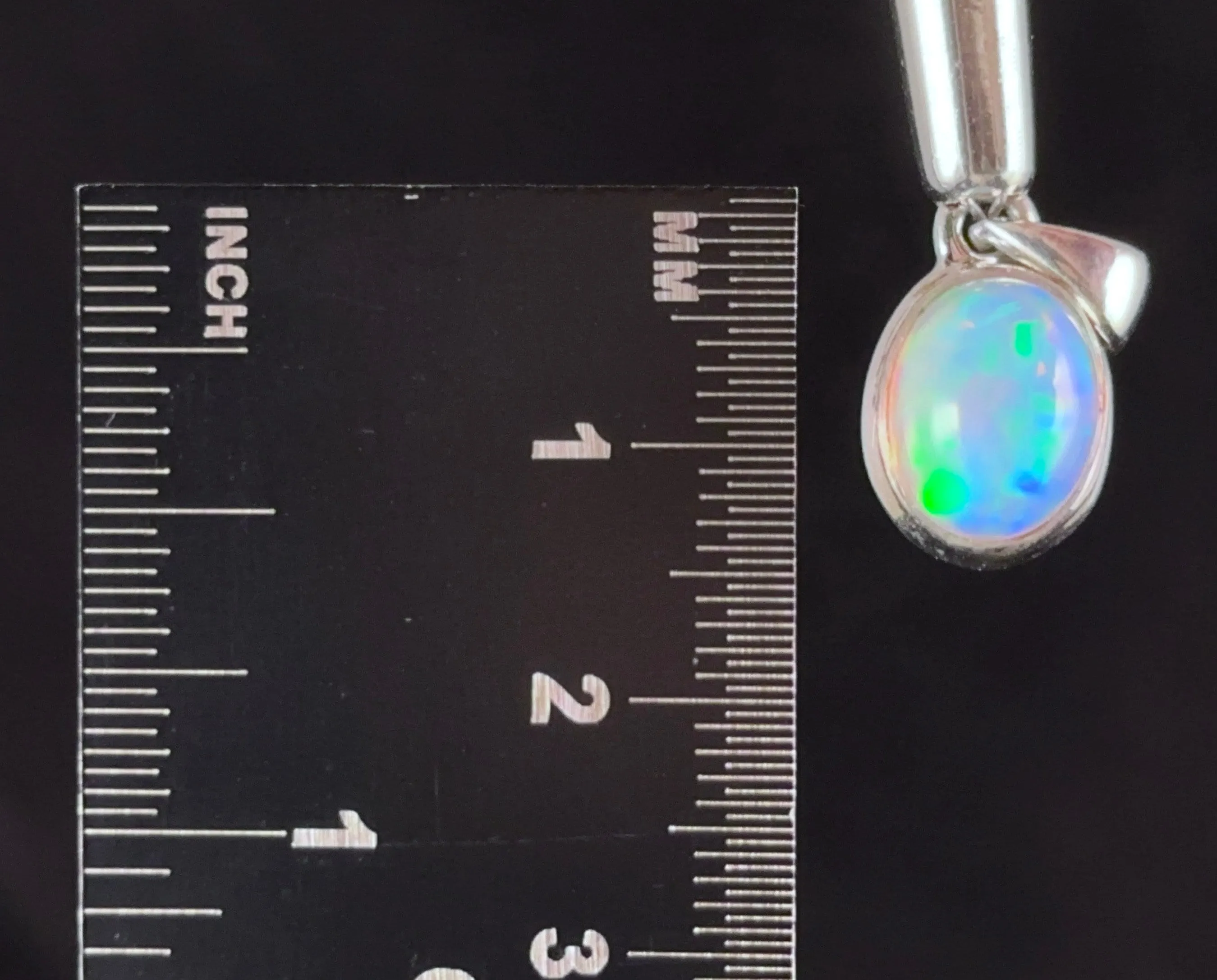 OPAL Pendant - Sterling Silver - Birthstone Jewelry, Opal Cabochon Necklace, Welo Opal, 54379