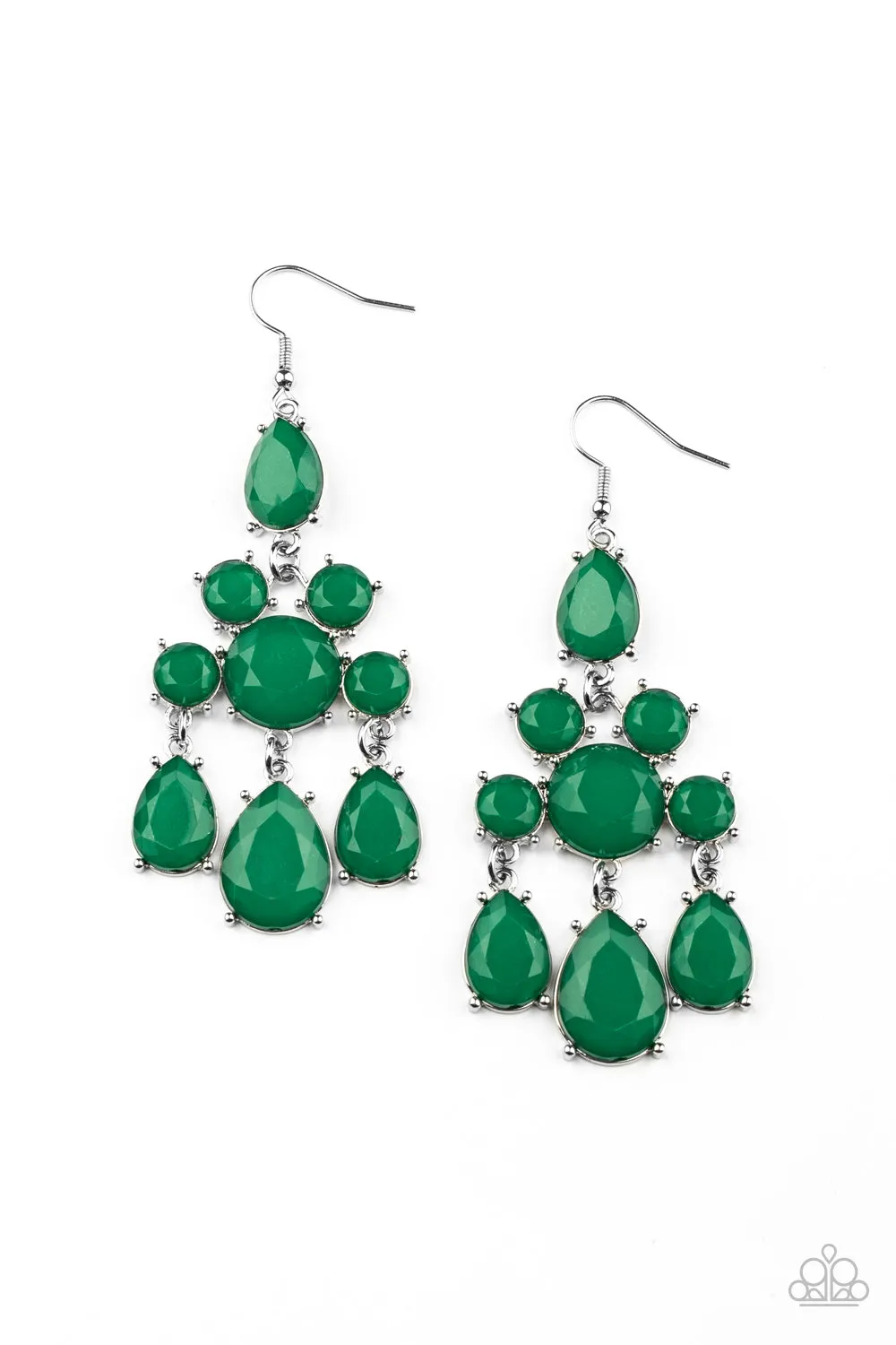 Open Door Jewelry - Afterglow Glamour - Green Earrings - Paparazzi Accessories