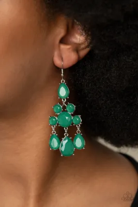 Open Door Jewelry - Afterglow Glamour - Green Earrings - Paparazzi Accessories