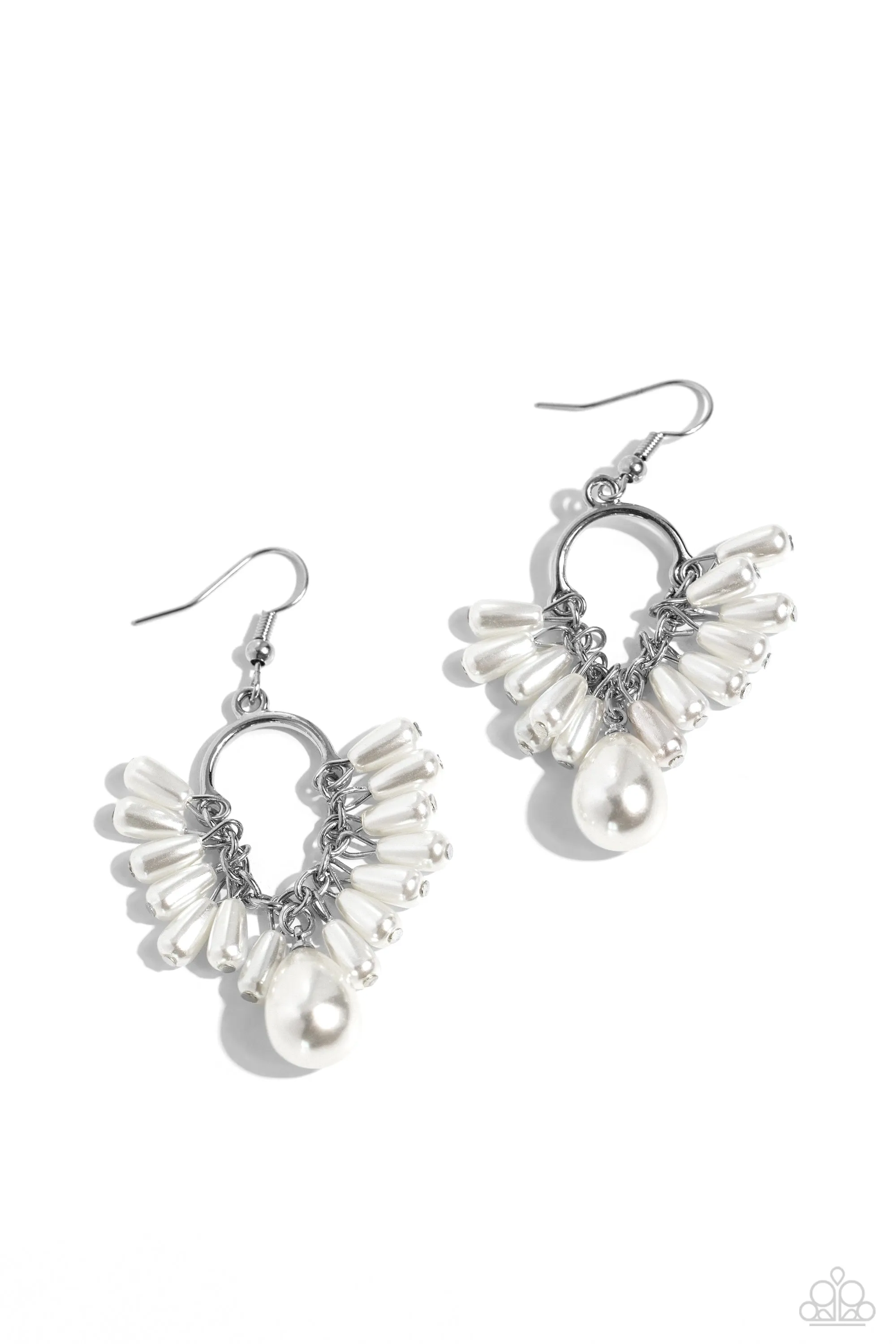 Open Door Jewelry - Ahoy There! - White Earrings - Paparazzi Accessories