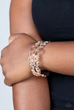 Open Door Jewelry - Dressed to FRILL - Rose Gold Bracelet - Paparazzi Accessories