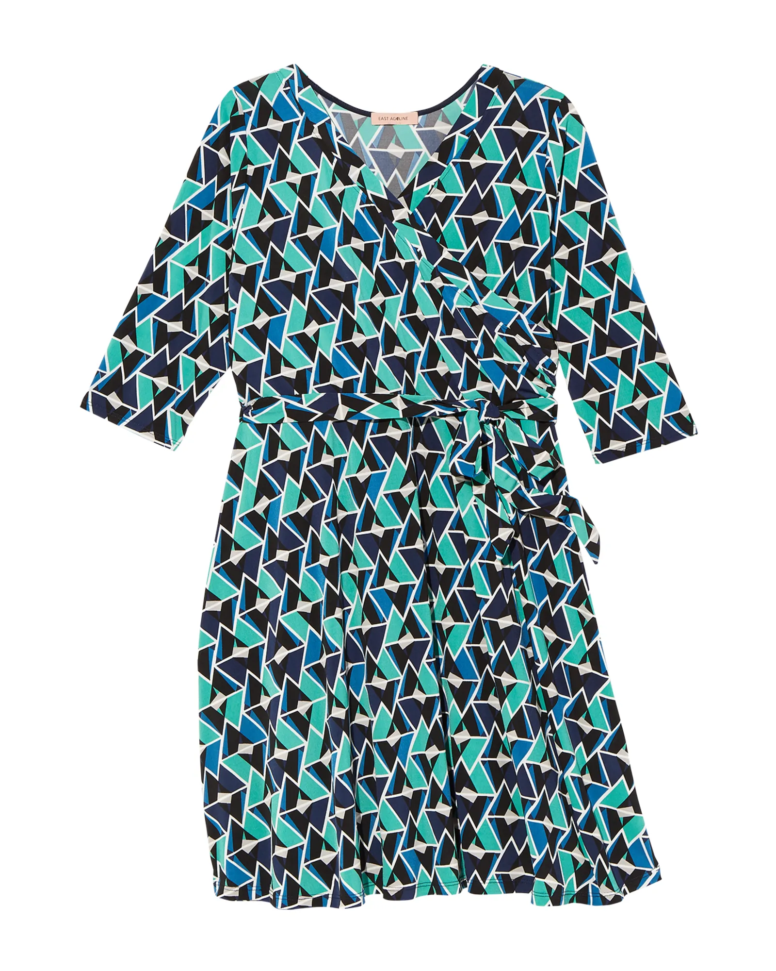 Orlando Faux Wrap Dress | Black / Teal