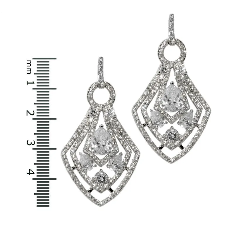 Osithe Cluster CZ Chandelier Earrings | 49mm