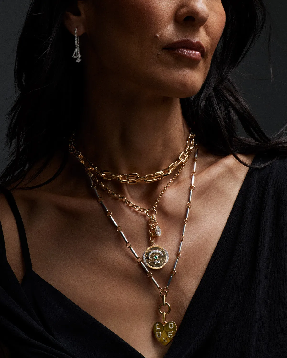 Pause - Internal Compass : Heavy Mixed Belcher Extension Chain Necklace