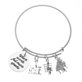 Piano Bracelet - Where Words Fail Music Speaks Bangle