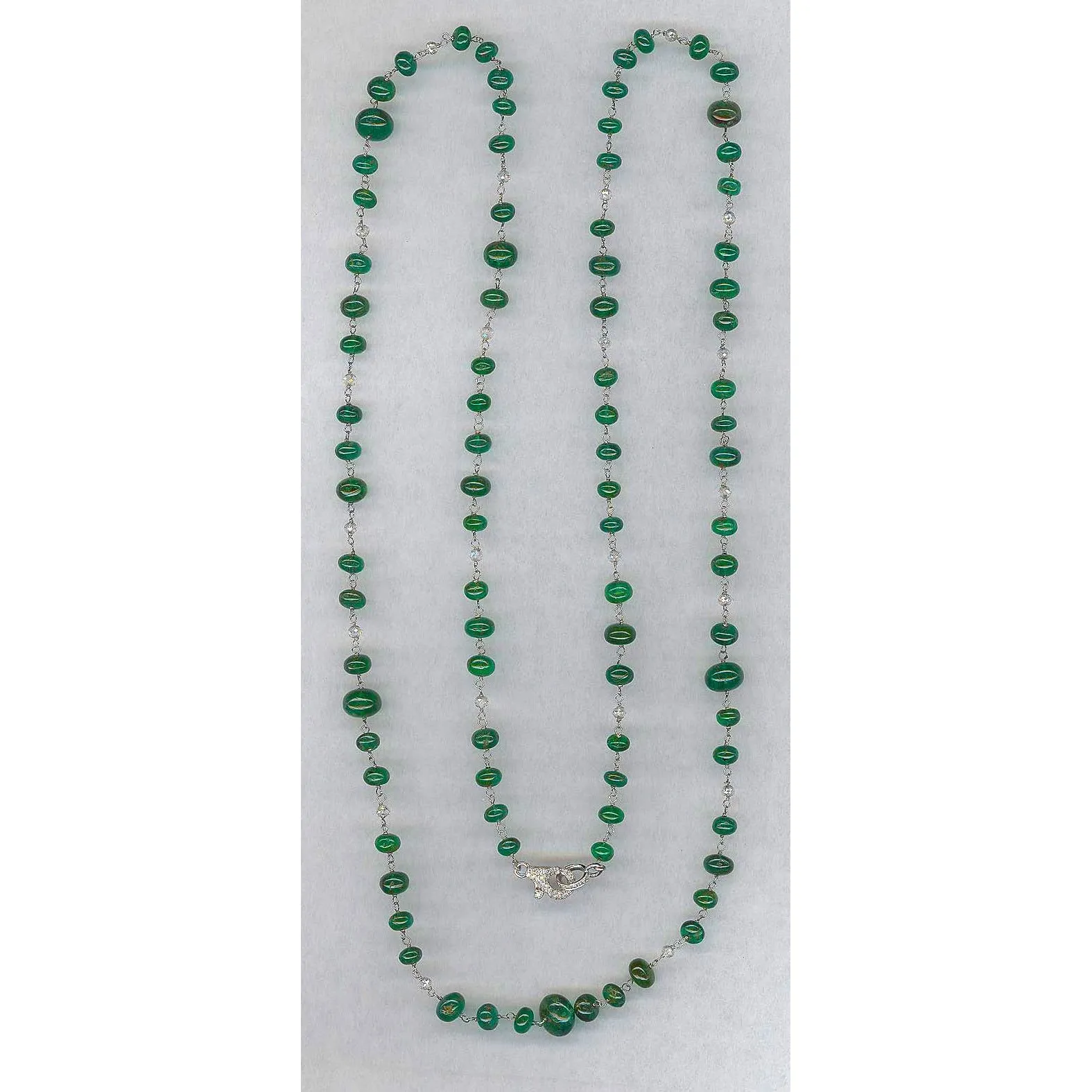 Platinum Emerald & Diamond Necklace