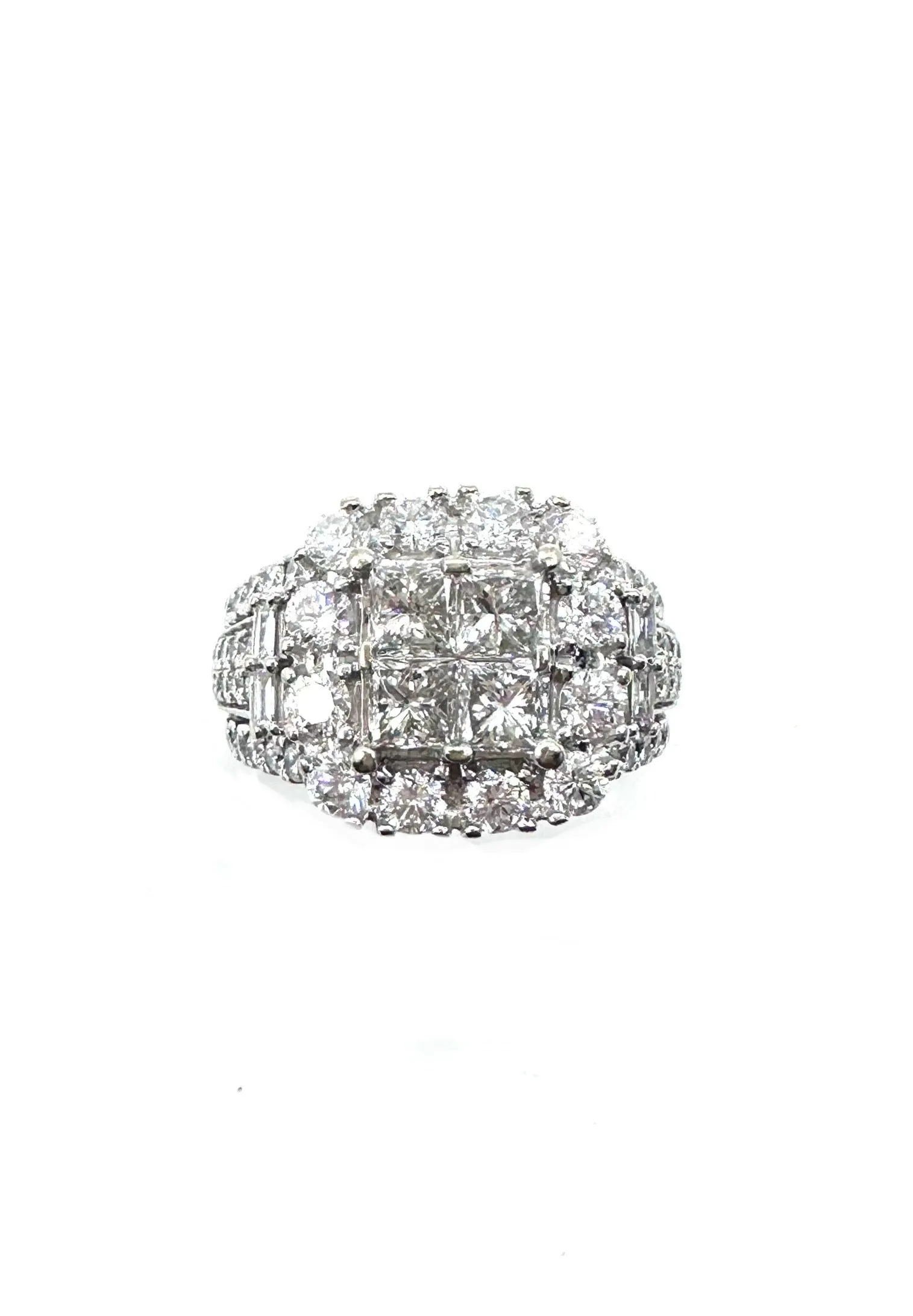 Quad Diamond Halo Ring