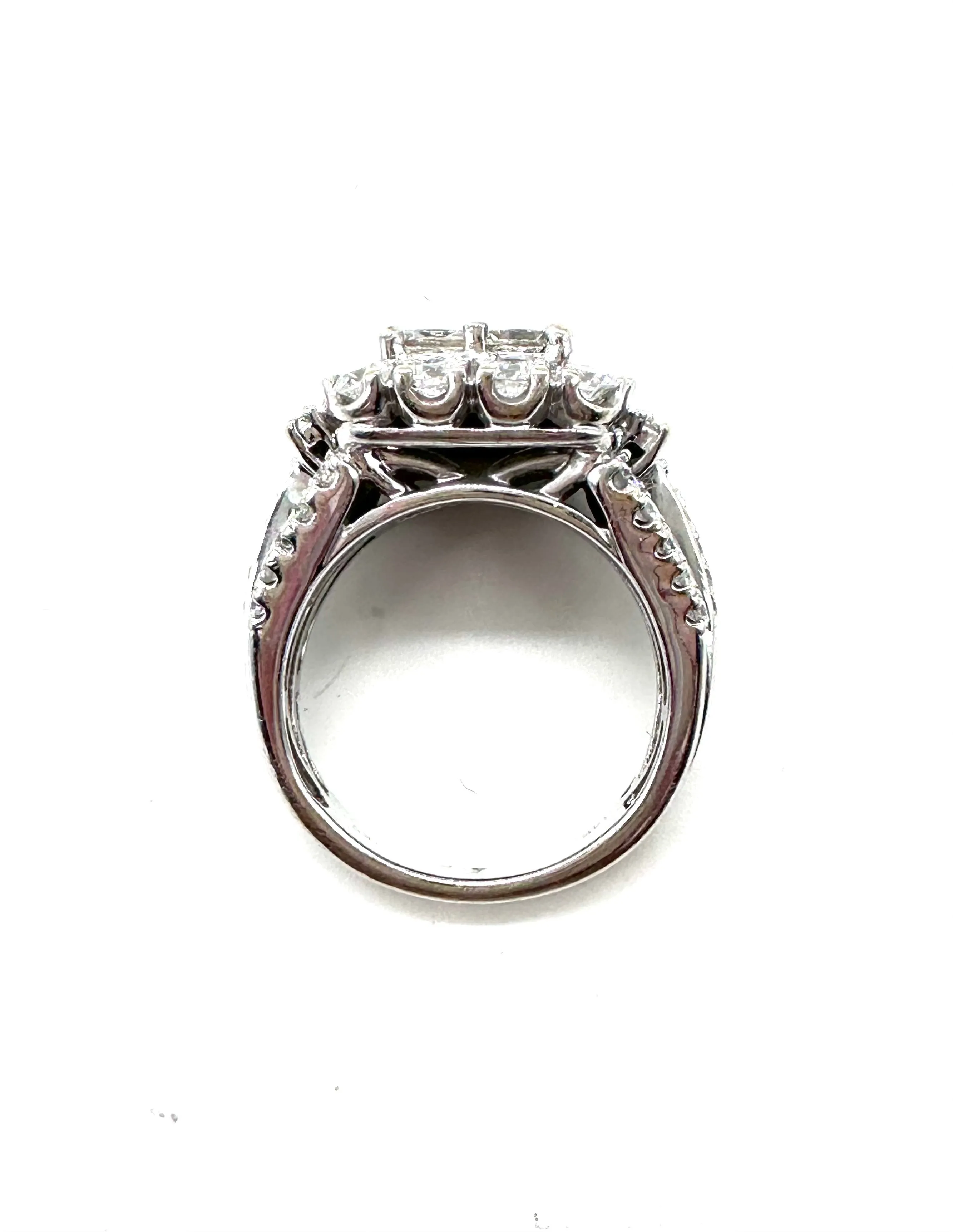 Quad Diamond Halo Ring