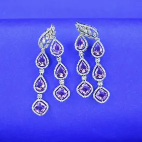 "Dazzle and Delight: American Diamond Silver Tone Chandelier Earrings to Elevate Your Style"