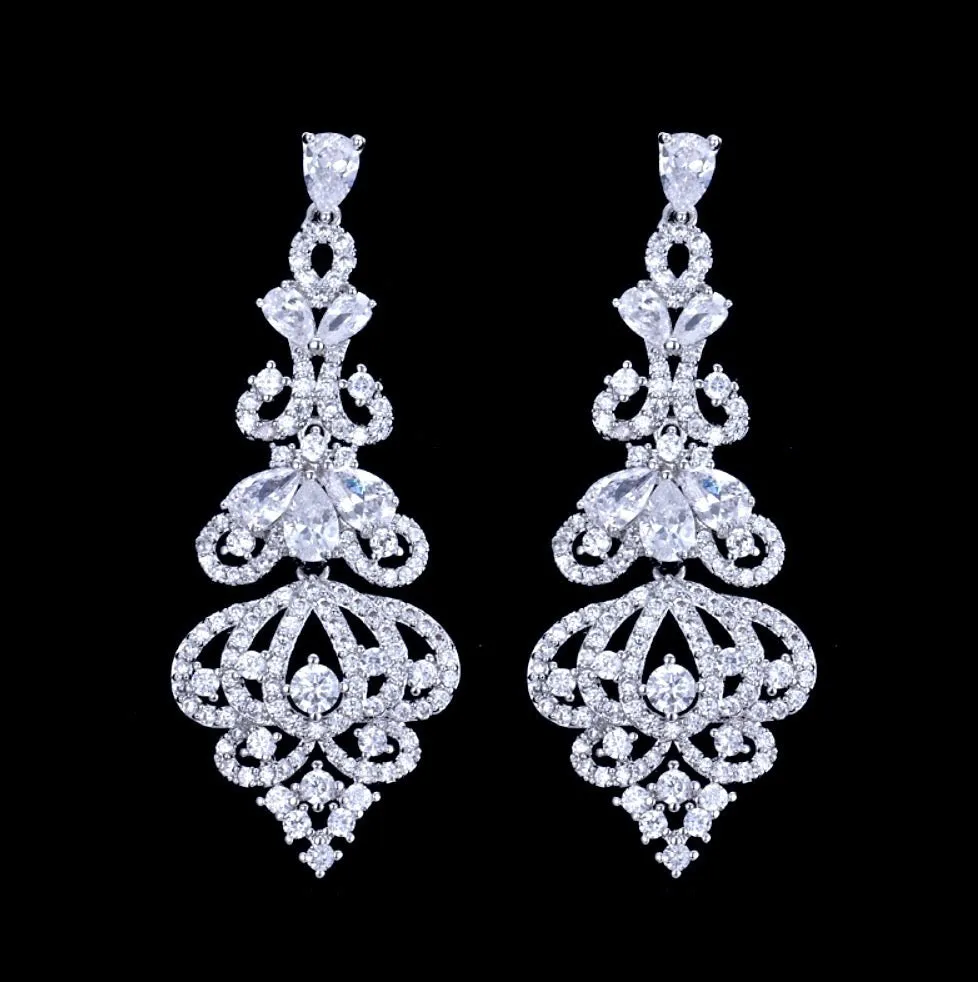 "Elora" - Cubic Zirconia Bridal Earrings - Available in Rose Gold, Silver and Yellow Gold