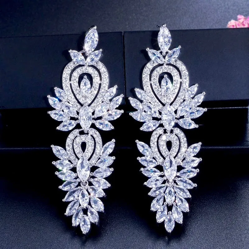 "Haylani" - Cubic Zirconia Bridal Earrings - Available in Silver, Rose Gold and Yellow Gold