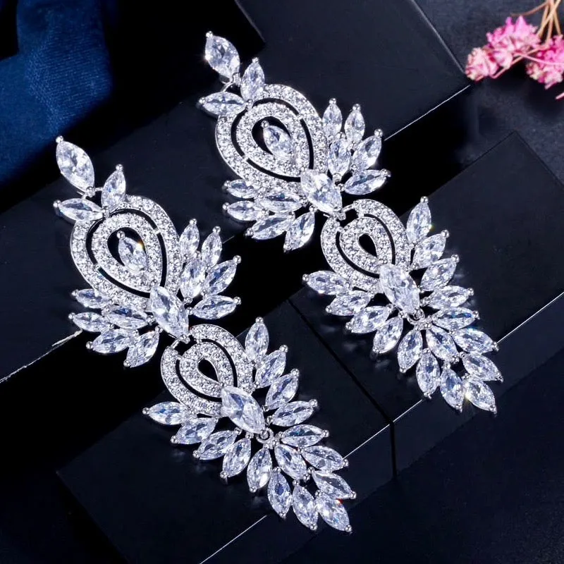 "Haylani" - Cubic Zirconia Bridal Earrings - Available in Silver, Rose Gold and Yellow Gold