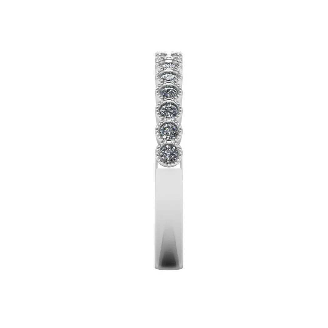 "Jo" Mini Bubbles Round Circle Pattern 0.30ct Diamond Half Eternity Ring ET80