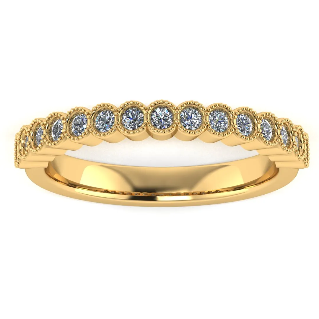 "Jo" Mini Bubbles Round Circle Pattern 0.30ct Diamond Half Eternity Ring ET80