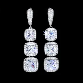 "Soraya" - Square Cubic Zirconia Bridal Earrings