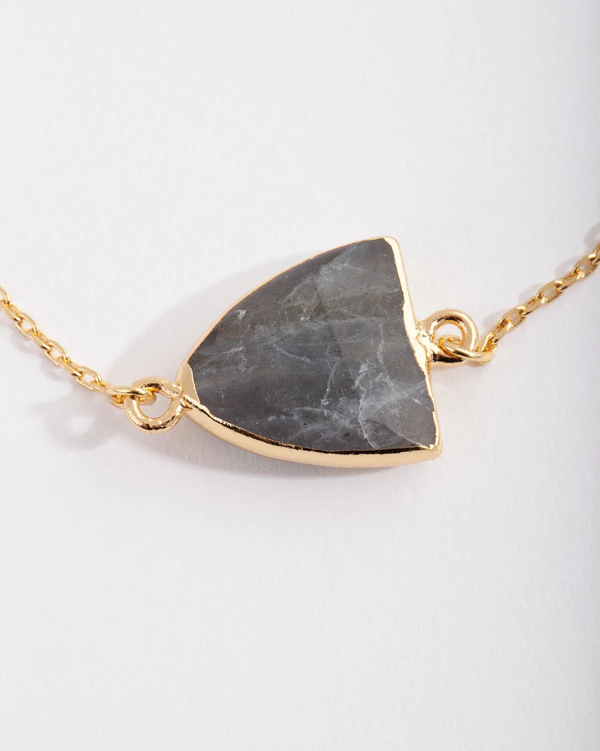 Real Gold Plated Labradorite Quartz Toggle Bracelet