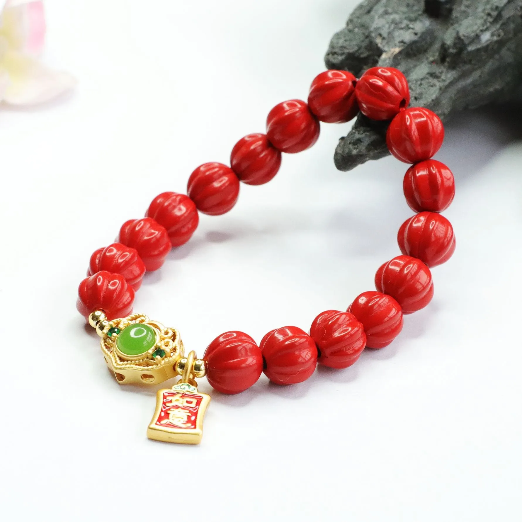 Red Sand Cinnabar Sterling Silver Bracelet by Planderful Collection