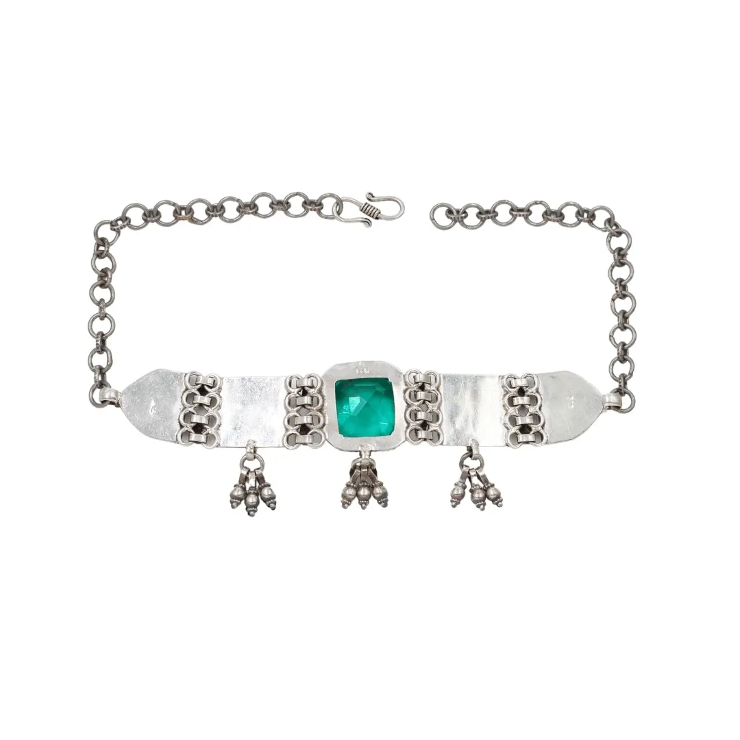 Regal Green: Sangeeta Boochra Silver Emerald Necklace